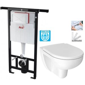 ALCADRAIN Jádromodul předstěnový instalační systém bez tlačítka + WC JIKA LYRA PLUS RIMLESS + SEDÁTKO DURAPLAST SLOWCLOSE AM102/1120 X LY2 obraz