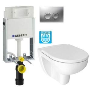 GEBERIT KOMBIFIXBasic vč. matného tlačítka DELTA 25 + WC JIKA LYRA PLUS RIMLESS + SEDÁTKO DURAPLAST 110.100.00.1 21MA LY1 obraz