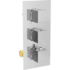 MEXEN Cube termostatická baterie sprcha/vana 3-chrom výstup 77503-00 obraz