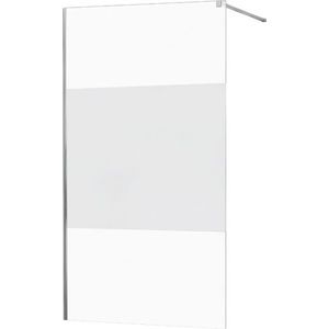 MEXEN/S KIOTO Sprchová zástěna WALK-IN 100x200 cm 8 mm, chrom, Transparent/matné sklo 800-100-101-01-35 obraz