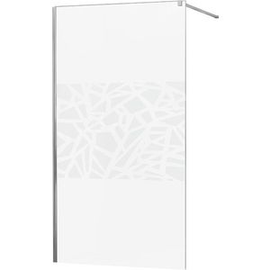 MEXEN/S KIOTO Sprchová zástěna WALK-IN 70x200 cm 8 mm, chrom, bílý vzor 800-070-101-01-85 obraz