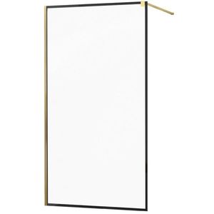 MEXEN/S KIOTO Sprchová zástěna WALK-IN 70x200 cm 8 mm, zlatá, černý profil 800-070-101-50-70 obraz