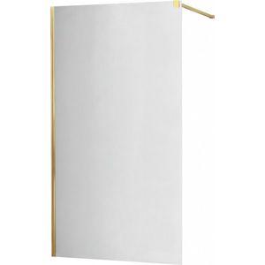 MEXEN/S KIOTO Sprchová zástěna WALK-IN 90x200 cm 8 mm, zlatá, zrcadlové sklo 800-090-101-50-50 obraz