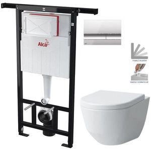 ALCADRAIN Jádromodul předstěnový instalační systém s chromovým tlačítkem M1721 + WC LAUFEN PRO + SEDÁTKO AM102/1120 M1721 LP3 obraz