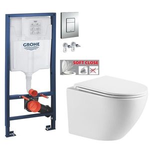 Rapid SL pro závěsné WC 38528SET s chromovou deskou + WC INVENA LIMNOS WITH SOFT, včetně soft/close sedátka 38772001 LI1 obraz