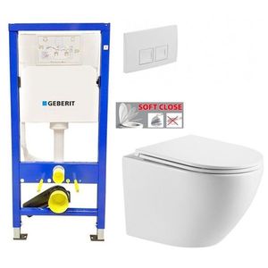 GEBERIT DuofixBasic s bílým tlačítkem DELTA50 + WC INVENA LIMNOS WITH SOFT, včetně soft/close sedátka 458.103.00.1 50BI LI1 obraz