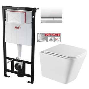 ALCADRAIN Sádromodul předstěnový instalační systém s chromovým tlačítkem M1721 + WC INVENA FLORINA WITH SOFT, včetně soft/close sedátka AM101/1120 M1721 FL1 obraz