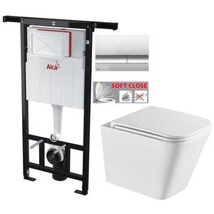 ALCADRAIN Jádromodul předstěnový instalační systém s chromovým tlačítkem M1721 + WC INVENA FLORINA WITH SOFT, včetně soft/close sedátka AM102/1120 M1721 FL1 obraz