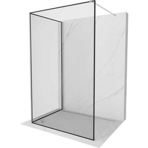 MEXEN/S Kioto Sprchová zástěna WALK-IN 90 x 80 cm, černý vzor, chrom 800-090-212-01-70-080 obraz