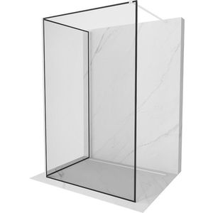 MEXEN/S Kioto Sprchová zástěna WALK-IN 100 x 90 cm, černý vzor, bílá 800-100-212-20-70-090 obraz