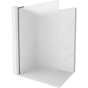 MEXEN/S Kioto L Sprchová zástěna WALK-IN 70 x 200 cm, dekor, grafit metal 800-070-103-95-30 obraz