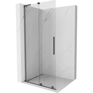 MEXEN/S Velar L Sprchová zástěna posuvná Walk-in 90 x 200 cm, transparent 8 mm, grafit kartáčovaná 871-090-003-03-66 obraz