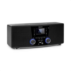 Auna Stockton, mikro stereo systém, max 20W, DAB+, UKW, CD přehrávač, BT, OLED, černý obraz