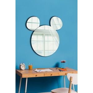 Kalune Design Dekorativní nástěnné nalepovací zrcadlo Mickey 53x50 cm stříbrné obraz