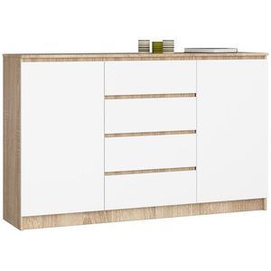 Ak furniture Komoda Tove K 160, 4 cm dub sonoma/bílá obraz