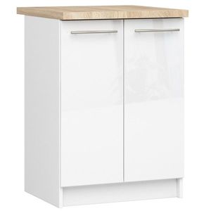 Ak furniture Kuchyňská skříňka Olivie S 60 cm 2D bílá/bílý lesk/dub sonoma obraz