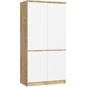 Ak furniture Šatní skříň CLP S90/4D dub artisan/bílá obraz