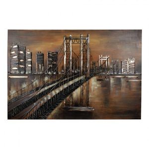 3D hnědý kovový obraz Golden Gate San Francisco - 120*5*80 cm 5WA0197 obraz