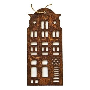 Rezavý antik plechový závěsný domek Amster Vintage - 6*13 cm 121773 obraz