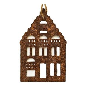 Rezavý antik plechový závěsný domek Amster Vintage - 6, 5*11 cm 121772 obraz