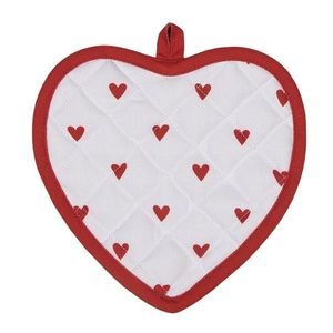 Bílo-červená chňapka - podložka se srdíčky Love It - 20*20 cm LVT45 obraz