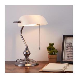 Eglo Eglo 901019 - Stolní lampa BANKER 1xE27/60W/230V bílá/lesklý chrom obraz