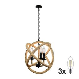 LED Lustr na řetězu ROPE GLOBO 3xE14/4, 3W/230V obraz