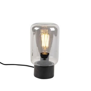 Designová stolní lampa černá s kouřovým sklem - Bliss Cute obraz