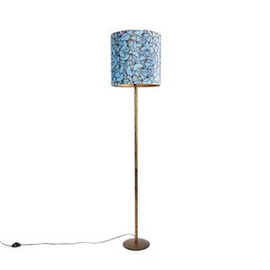 Botanická stojací lampa zlatá s motivem motýla 40 cm - Simplo obraz