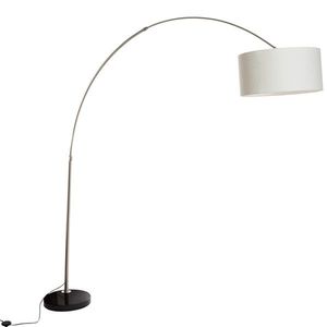 Oblouková lampa ocelový textilní stínidlo bílý 50 cm - XXL obraz