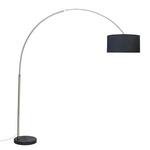 Oblouková lampa ocelový stínidlo z látky černé 50 cm - XXL obraz