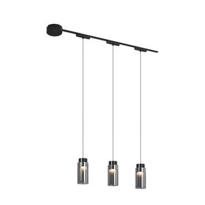 Modern railsysteem met 3 hanglampen zwart 1-fase - Magnetic Vance obraz