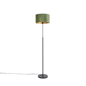 Stojací lampa černá se sametovým odstínem zelené se zlatem 35 cm - Parte obraz