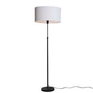 Vloerlamp zwart met ovale linnen kap wit 50cm - Parte obraz