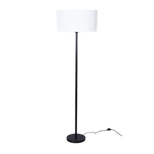 Vloerlamp wit met ovale linnen kap wit 50cm - Simplo obraz