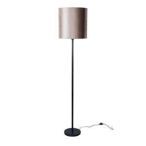 Vloerlamp zwart met velours kap taupe 50cm - Simplo obraz