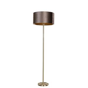 Vloerlamp messing met velours kap bruin 40cm - Simplo obraz