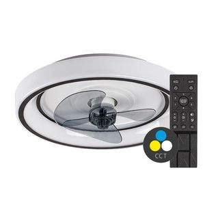 Rabalux Černé stropní LED svítidlo s ventilátorem Horacio 470mm 67W CCT s DO 71009 obraz