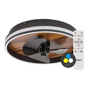 Rabalux Černé stropní LED svítidlo s ventilátorem Faustine 470mm 30W CCT s DO 71016 obraz