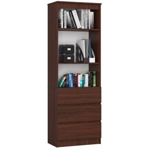 Ak furniture Knihovna Ronald 60 cm 3 šuplíky a 3 police wenge obraz