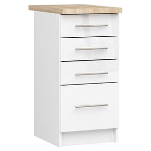 Ak furniture Kuchyňská skříňka Olivie S 40 cm 4S bílá/bílý lesk/dub sonoma obraz