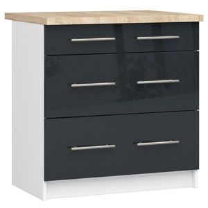 Ak furniture Kuchyňská skříňka Olivie S 80 cm 3S bílá/grafit obraz