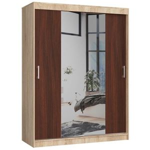 Ak furniture Šatní skříň se zrcadlem Reton 150 cm dub sonoma/wenge obraz