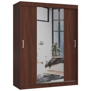 Ak furniture Šatní skříň se zrcadlem Reton 150 cm wenge obraz