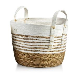 Mondex Úložný košík Bali XL 33x26 cm bílo-hnědý obraz