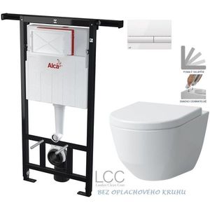 ALCADRAIN Jádromodul předstěnový instalační systém s bílým tlačítkem M1710 + WC LAUFEN PRO LCC RIMLESS + SEDÁTKO AM102/1120 M1710 LP2 obraz