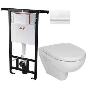 ALCADRAIN Jádromodul předstěnový instalační systém s bílým tlačítkem M1710 + WC JIKA LYRA PLUS + SEDÁTKO DURAPLAST AM102/1120 M1710 LY6 obraz