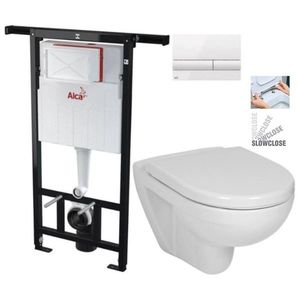 ALCADRAIN Jádromodul předstěnový instalační systém s bílým tlačítkem M1710 + WC JIKA LYRA PLUS + SEDÁTKO DURAPLAST SLOWCLOSE AM102/1120 M1710 LY5 obraz