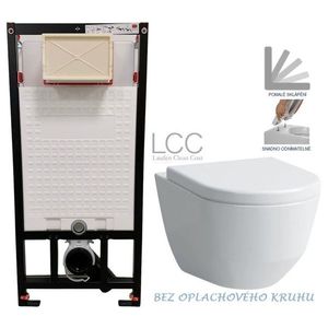 DEANTE Podomítkový rám, pro závěsné WC mísy bez tlačítka + WC LAUFEN PRO LCC RIMLESS + SEDÁTKO CST_WC01 X LP2 obraz