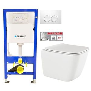 GEBERIT DuofixBasic s bílým tlačítkem DELTA21 + WC INVENA PAROS + SEDÁTKO 458.103.00.1 21BI RO1 obraz